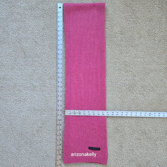 Pur Cashmere Pink Knit Scarf With Ribbed Border - Picture 3 of 12